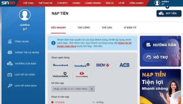 Hướng dẫn gửi và rút tiền tại Ngân hàng Nn88 - Nn88